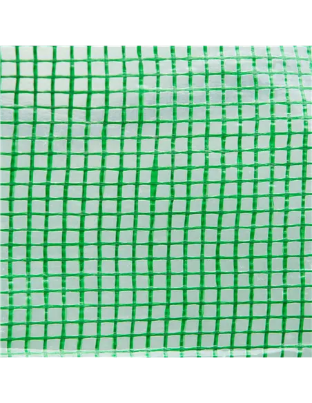 Outsunny Walk-in Polytunnel Greenhouse, Outdoor Garden Tunnel Greenhouse Tent with Zipped Roll-Up Door and 6 Mesh Windows, 4 x 3