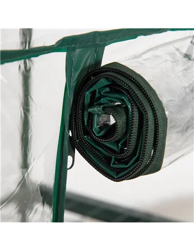 Outsunny 3 Tier Mini Greenhouse Portable Garden Grow House with Roll Up Door and Wire Shelves, 69L x 49W x 125H cm, Clear