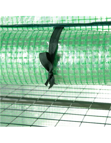 Outsunny 4 Tier Mini Greenhouse for Outdoor, Portable Gardening Plant Green House with Storage Shelf, Roll-Up Zipped Door, Metal