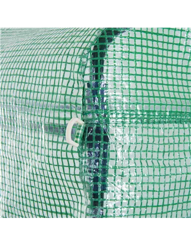 Outsunny Polytunnel Greenhouse Walk-in Grow House Tent with Roll-up Sidewalls, Zipped Door and 12 Windows, 6x3x2m Green