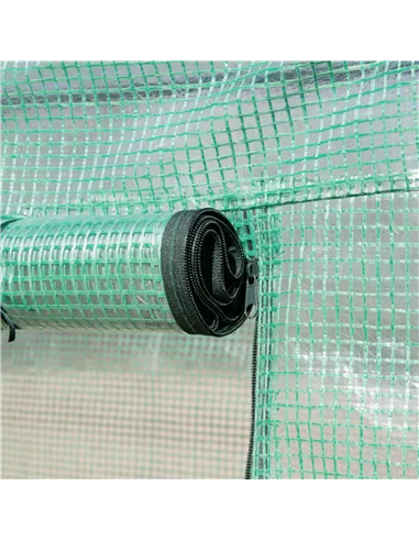 Outsunny Walk-in Polytunnel Greenhouse Green House with Roll-up Sidewalls, UV-resistant PE Cover, 3 x 2 x 2m, Green