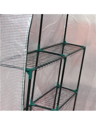 Outsunny Walk In Greenhouse with 2 Tier Shelf, Portable Gardening Plant Grow House Tomato Greenhouse with Roll up Zip Panel Door