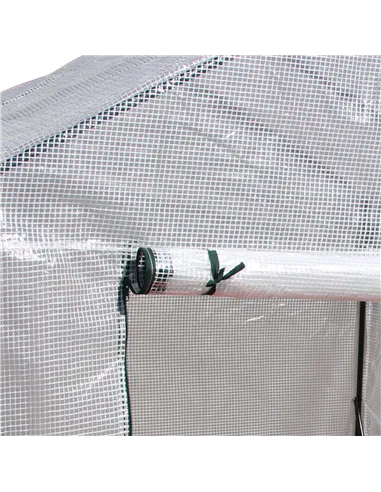 Outsunny Walk In Greenhouse with 2 Tier Shelf, Portable Gardening Plant Grow House Tomato Greenhouse with Roll up Zip Panel Door