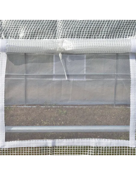Outsunny 4 x 3 x 2 m Polytunnel Greenhouse with Roll-up Side Walls, Walk-in Grow House Tent with Steel Frame, Reinforced Cover, 