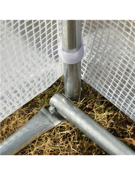Outsunny 3 x 3 x 2 m Polytunnel Greenhouse with Roll-up Side Walls, Walk-in Grow House Tent with Steel Frame, Reinforced Cover, 