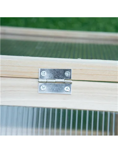 Outsunny Wooden Cold Frame Garden Polycarbonate Greenhouse with Openable Top Cover, Grow House for Flowers, Vegetables, Plants, 