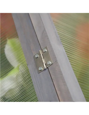 Outsunny Wooden Cold Frame Garden Polycarbonate Greenhouse with Openable Top Cover, Grow House for Flowers, Vegetables, Plants, 