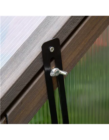 Outsunny Wooden Cold Frame Garden Polycarbonate Greenhouse with Openable Top Cover, Grow House for Flowers, Vegetables, Plants, 