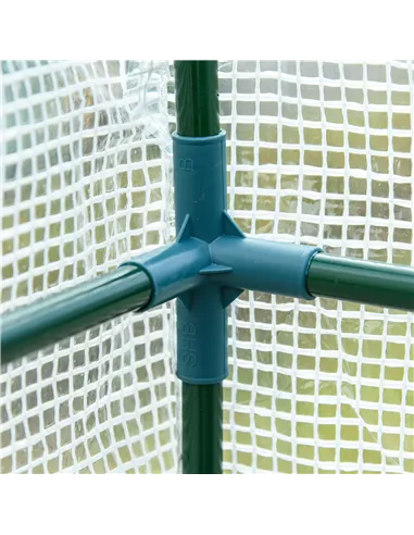 Outsunny Walk-In Lean to Wall Greenhouse with Windows and Doors, Outdoor Green House with 3 Tiers 4 Wired Shelves, 200L x 100W x