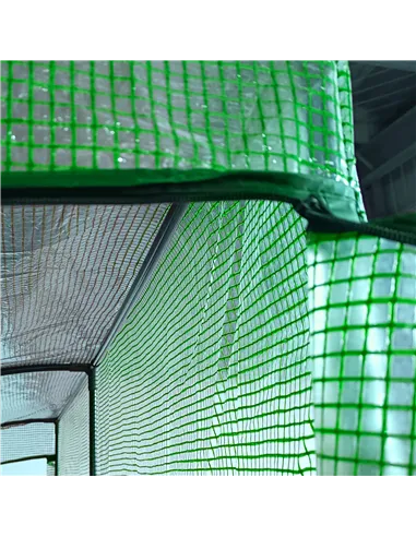 Outsunny Walk-In Lean to Wall Greenhouse with Windows and Doors, Outdoor Green House with 3 Tiers 4 Wired Shelves, 200L x 100W x