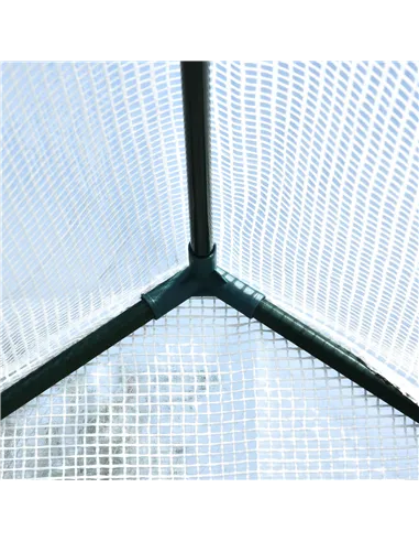 Outsunny Walk In Greenhouse with 2-Tier Shelves, Roll up Zip Panel Door, Garden Polytunnel Steeple Grow House for Outdoor, 6 x 4