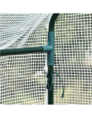 Outsunny Walk In Greenhouse with 2-Tier Shelves, Roll up Zip Panel Door, Garden Polytunnel Steeple Grow House for Outdoor, 6 x 4