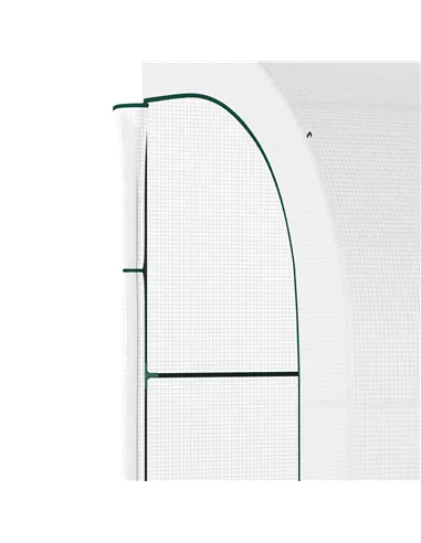 Outsunny Outdoor Walk-In Greenhouse, Plant Nursery with Zippered Doors, PE Cover and 3-Tier Shelves, White, 300 x 150 x 213 cm