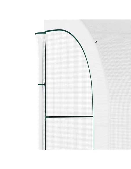 Outsunny Outdoor Walk-In Greenhouse, Plant Nursery with Zippered Doors, PE Cover and 3-Tier Shelves, White, 300 x 150 x 213 cm