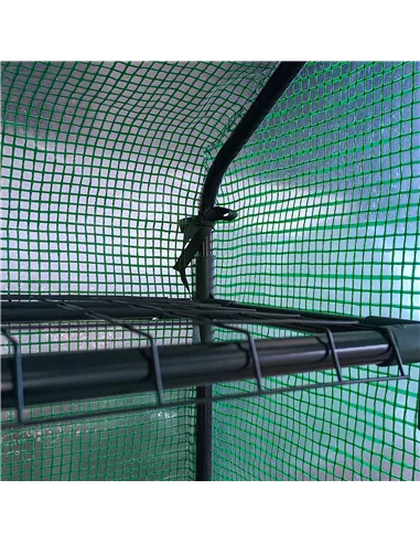 Outsunny Walk-in Greenhouse with 4 Tier 24 Shelves, Portable Grow House with Roll-up Zipped Door, 244 x 180 x 210cm, Green