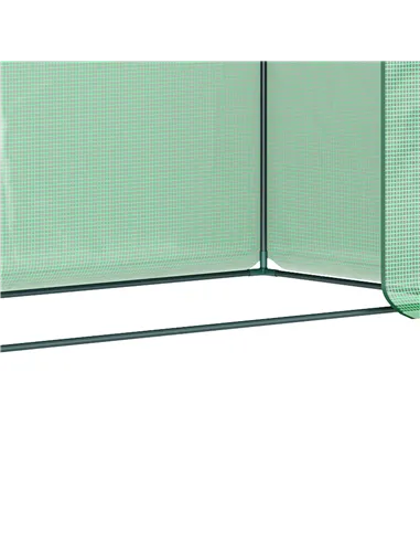 Outsunny Small Walk-in Garden Greenhouse with Steel Frame, Large Roll-up Door and Windows, 200Lx76Wx168Hcm, Green