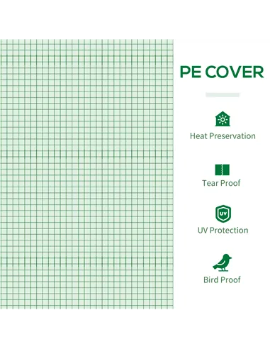 Outsunny Portable Small Polytunnel, Mini Greenhouse with Mesh Windows for Indoor and Outdoor, 240x90x90cm, Green