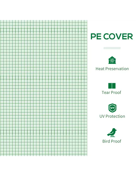 Outsunny Portable Small Polytunnel, Mini Greenhouse with Mesh Windows for Indoor and Outdoor, 240x90x90cm, Green