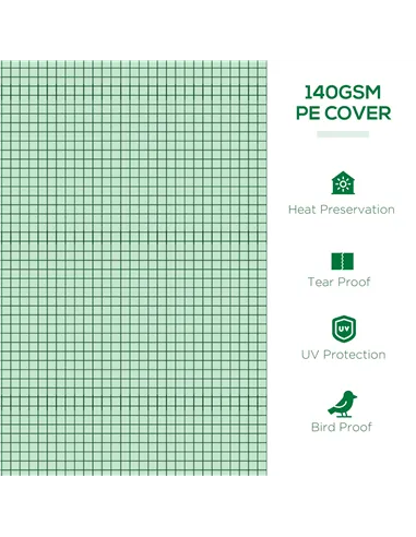 Outsunny Mini Greenhouse, Portable Tunnel Green House, Green Grow House Steel Frame with 5 Mesh Windows, 3 M, Green