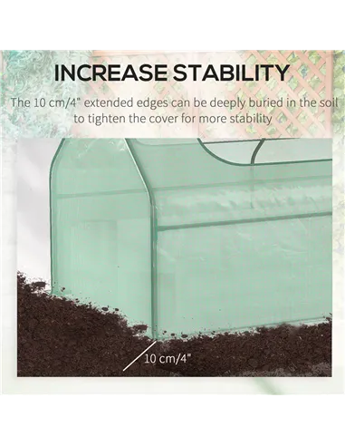 Outsunny Raised Garden Bed with Greenhouse, Steel Planter Box with Plastic Cover, Roll Up Window, Dual Use for Flowers, Vegetabl