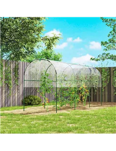 Outsunny Tunnel Tomato Greenhouse with 4 Hoops and Top Tap, Pointed Bottom and Guy Ropes, 400 x 123 x 171 cm, Clear 2