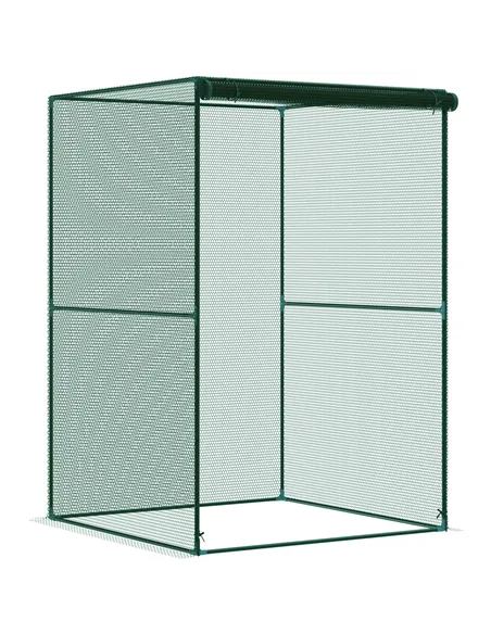 Outsunny 120 x 120cm Compact Plant Cage, with Netting - Green