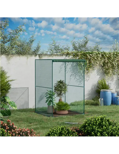 Outsunny 120 x 120cm Compact Plant Cage, with Netting - Green