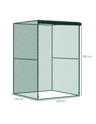 Outsunny 120 x 120cm Compact Plant Cage, with Netting - Green