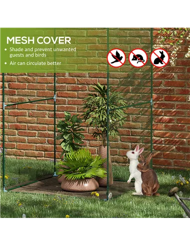 Outsunny 120 x 120cm Compact Plant Cage, with Netting - Green