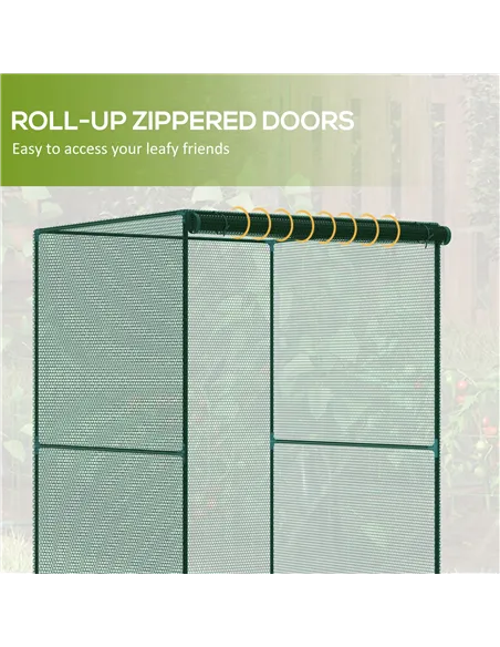 Outsunny 120 x 120cm Compact Plant Cage, with Netting - Green