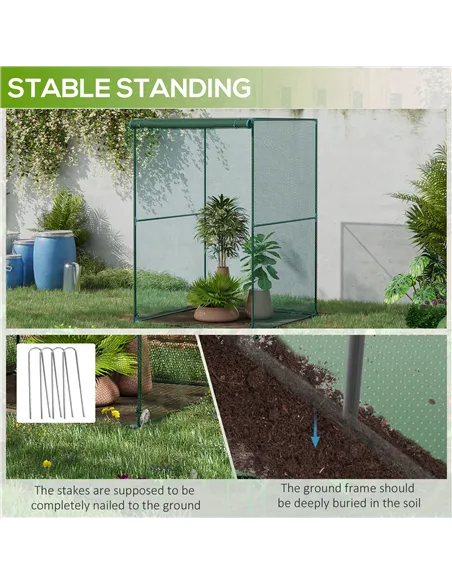 Outsunny 120 x 120cm Compact Plant Cage, with Netting - Green