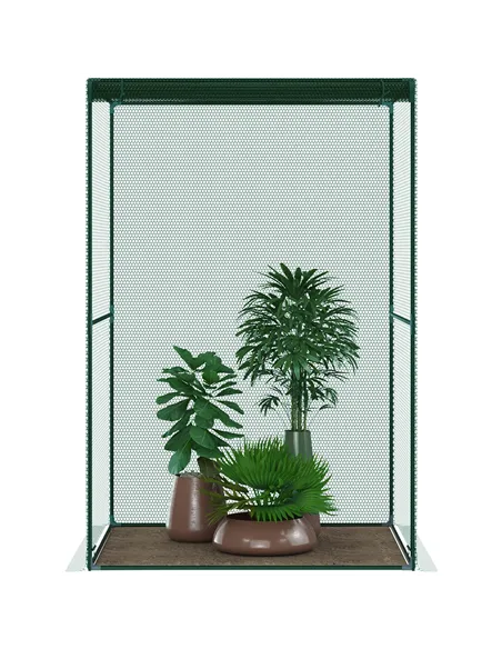 Outsunny 120 x 120cm Compact Plant Cage, with Netting - Green