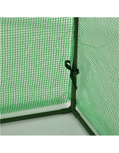 Outsunny Mini Greenhouse, Small Polytunnel Green House with Zipped Doors, Steel Frame for Garden Backyard, 295 x 100 x 80cm, Gre