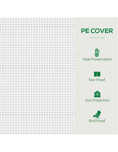Outsunny Small Walk-in Garden Greenhouse with Steel Frame, Large Roll-up Door and Windows, 200Lx76Wx168Hcm, White