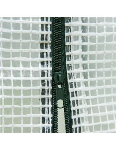 Outsunny Small Walk-in Garden Greenhouse with Steel Frame, Large Roll-up Door and Windows, 200Lx76Wx168Hcm, White