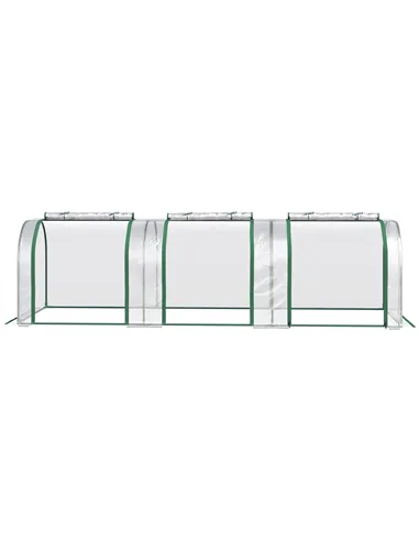 Outsunny PVC Tunnel Greenhouse Green Grow House Steel Frame for Garden Backyard with Zipper Doors 295x100x80 cm, Clear