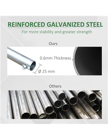 Outsunny Large Polytunnel Walk In Greenhouse, Plant Gardening Tunnel Green House with Metal Hinged Door, Galvanised Steel Frame 