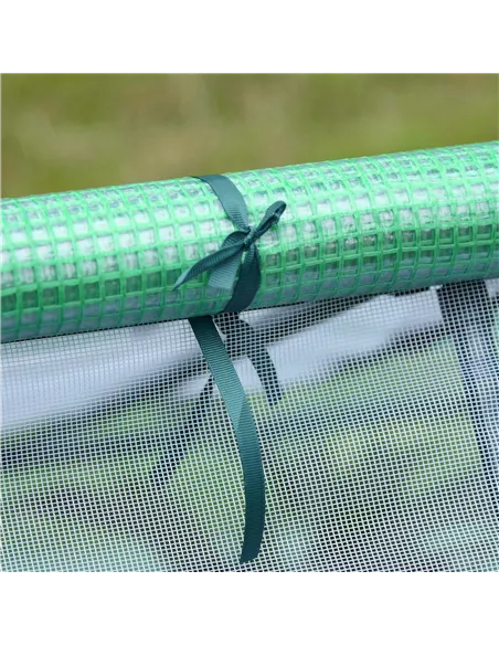 Outsunny Mini Greenhouse, Portable Garden Small Greenhouse with Zipped Windows and Door, 180 x 140 x 80cm, Dark Green