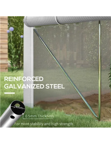 Outsunny 3 x 2(m) Walk-in Polytunnel Greenhouse, Zipped Roll Up Sidewalls, Mesh Door, 6 Mesh Windows, Tunnel Warm House Tent wit