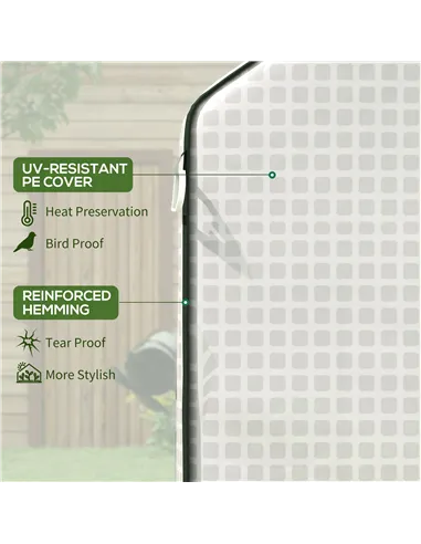 Outsunny Walk-in Greenhouse with 3 Tier 12 Shelves, Small Greenhouse with Reinforced PE Cover, Garden Plant Growhouse with Roll-