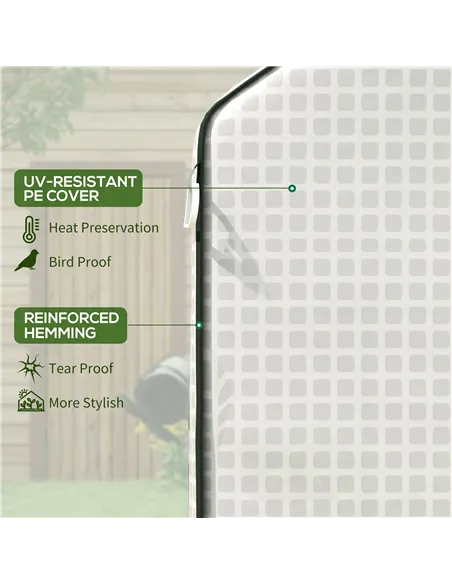 Outsunny Walk-in Greenhouse with 3 Tier 12 Shelves, Small Greenhouse with Reinforced PE Cover, Garden Plant Growhouse with Roll-