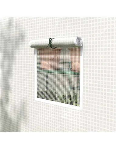 Outsunny Walk-in Greenhouse with 3 Tier 12 Shelves, Small Greenhouse with Reinforced PE Cover, Garden Plant Growhouse with Roll-