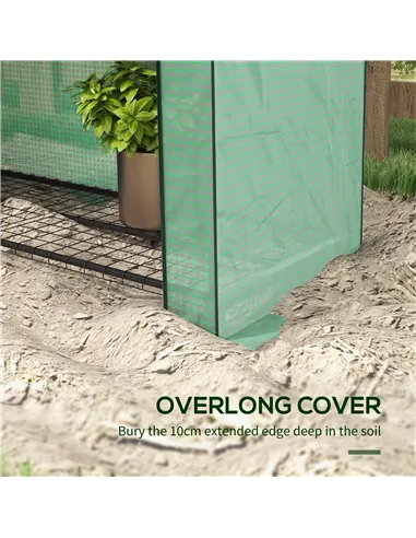 Outsunny 4 Tier Mini Greenhouse with Reinforced PE Cover, Portable Indoor Outdoor Green House with Roll-up Door and Wire Shelves