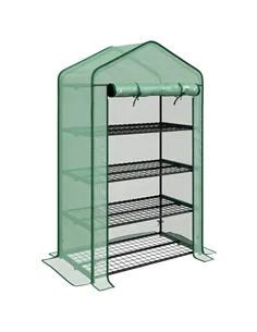Outsunny Four-Tier Mini Greenhouse, with Reinforced Plastic Cover