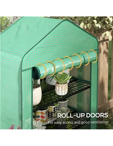 Outsunny Four-Tier Mini Greenhouse, with Reinforced Plastic Cover