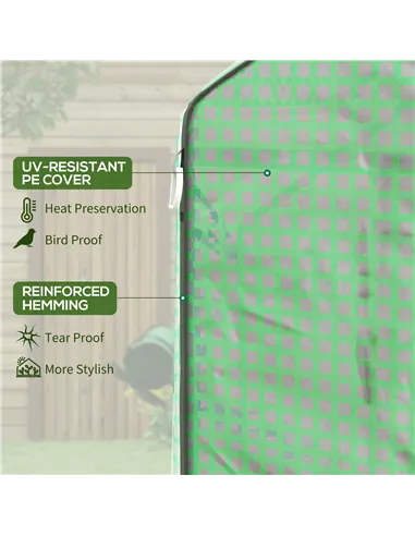 Outsunny Walk-in Greenhouse with 3 Tier 12 Shelves, Small Greenhouse with Reinforced PE Cover, Garden Plant Growhouse with Roll-