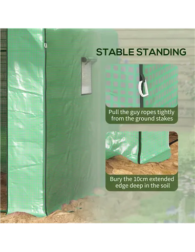 Outsunny Walk-in Greenhouse with 3 Tier 12 Shelves, Small Greenhouse with Reinforced PE Cover, Garden Plant Growhouse with Roll-