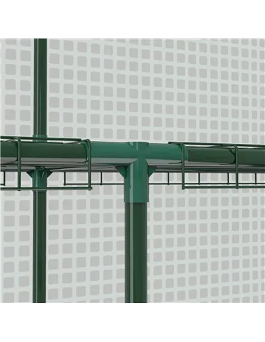 Outsunny Walk-in Greenhouse with 3 Tier 12 Shelves, Small Greenhouse with Reinforced PE Cover, Garden Plant Growhouse with Roll-