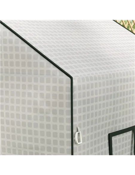 Outsunny Greenhouse Cover Replacement Walk-in PE Hot House Cover with Roll-up Door and Windows, 140 x 73 x 190cm, White