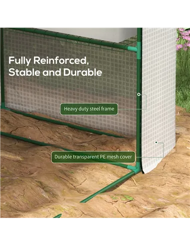 Outsunny 8 x 6ft Walk-In Greenhouse, with Shelves - White